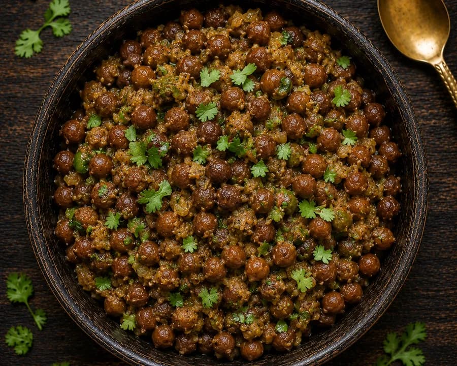 काला चना घुघनी